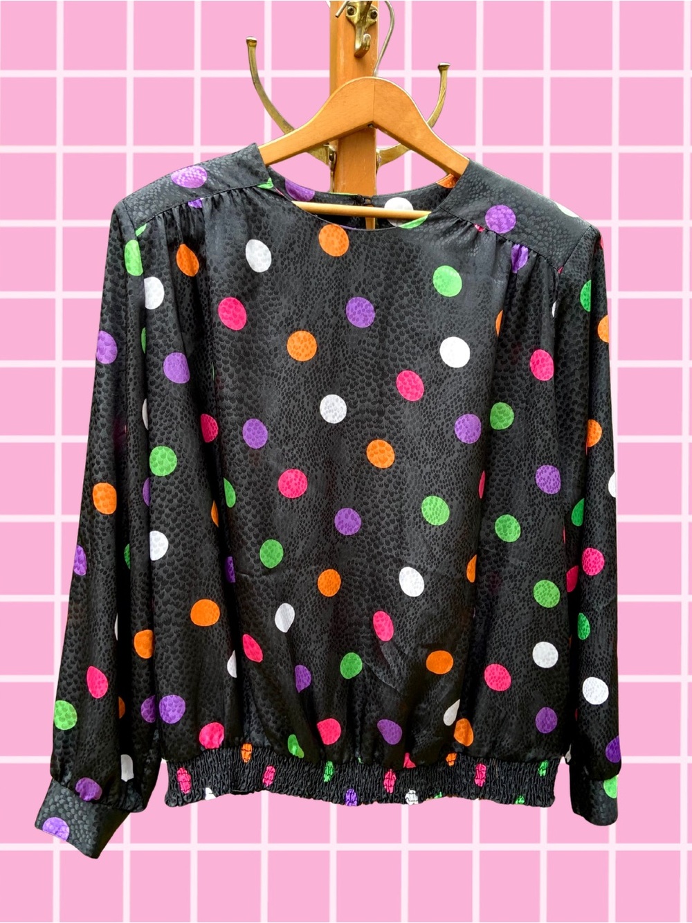 Vintage 80s/90s Fun Polka Dot Blouse - Size 1XL